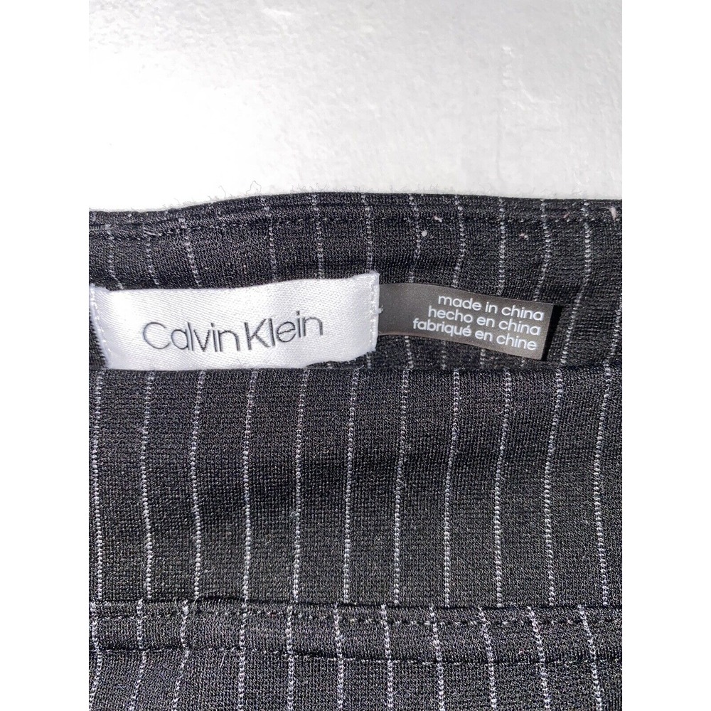 Calvin Klein Women's Black Pin Stripped Pull On Slim Pants Size XL - Picture 7 of 8